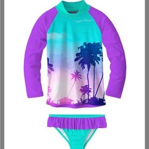 Sunshine swing Rashguard swimsuit size 3 Palm Tree